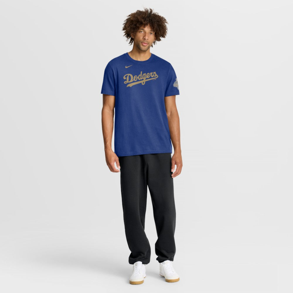 Los Angeles Dodgers Nike 2026 Gold Collection Wordmark T-Shirt Discount
