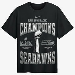 Seattle Seahawks Super Bowl LX Champions Locker Room Trophy Collection Authentic T-Shirt - Black - Nike