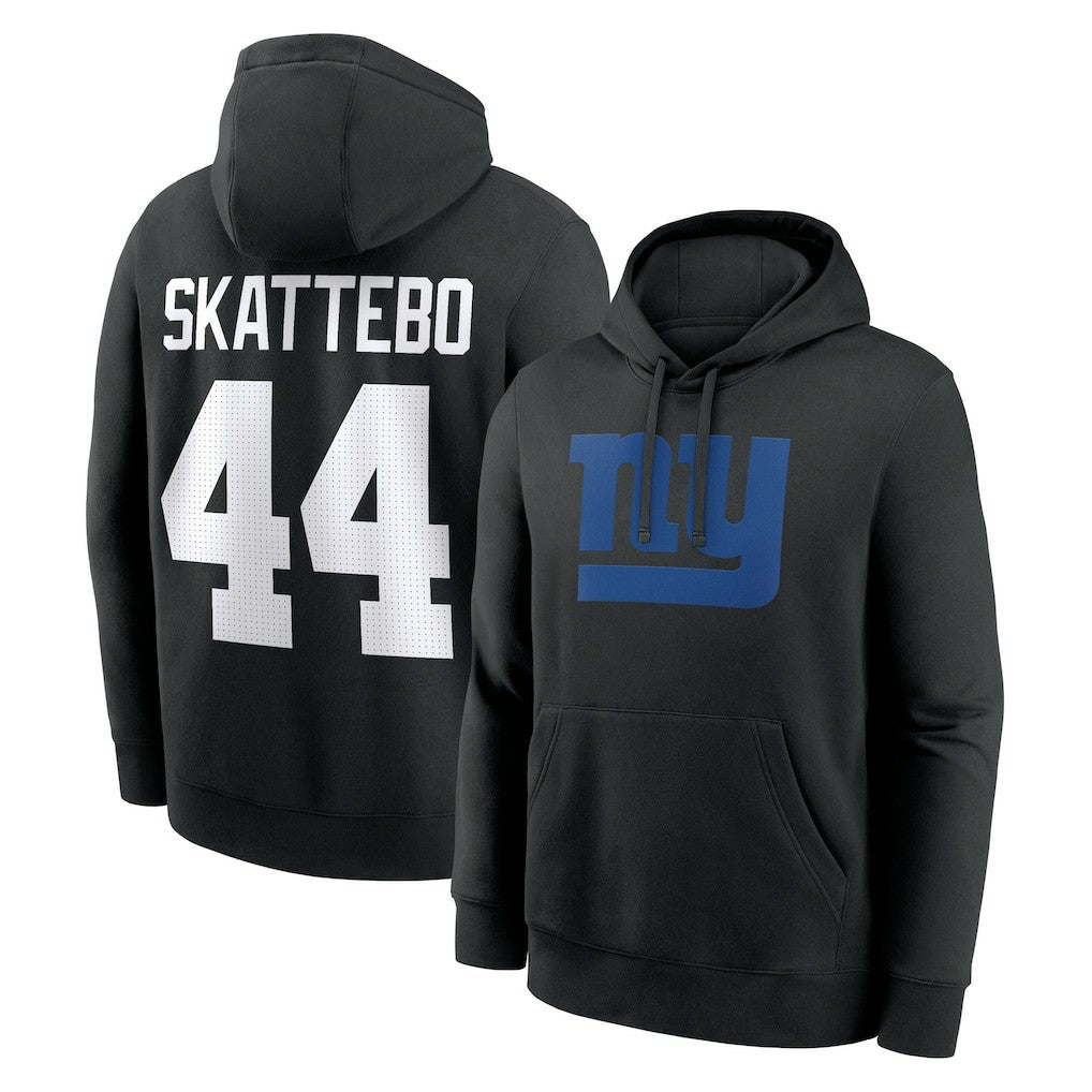 Cam Skattebo New York Giants Player Name & Number Fleece Hoodie - Black - Nike