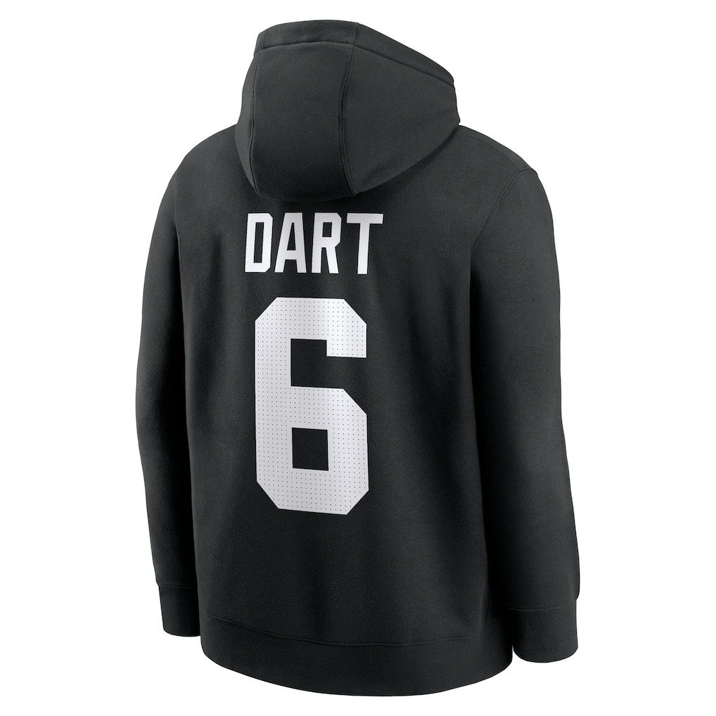 Jaxson Dart New York Giants Player Name & Number Fleece Hoodie - Black - Nike