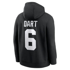 Jaxson Dart New York Giants Player Name & Number Fleece Hoodie - Black - Nike