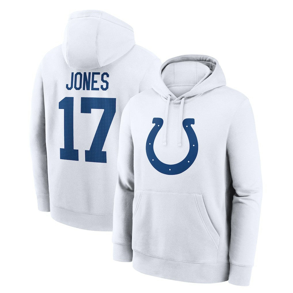 Daniel Jones Indianapolis Colts Player Name & Number Fleece Hoodie - White - Nike