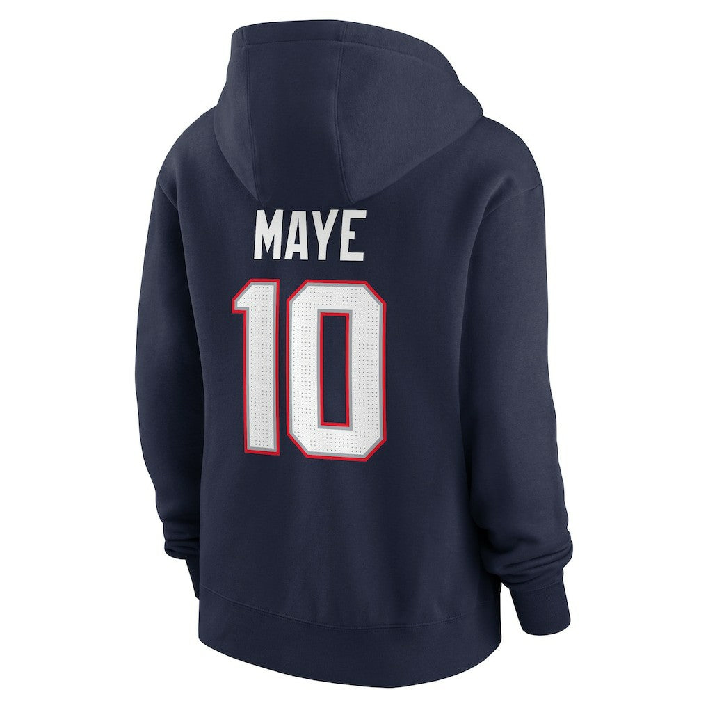 Drake Maye New England Patriots Women's Player Name & Number Fleece Hoodie - Navy - Nike