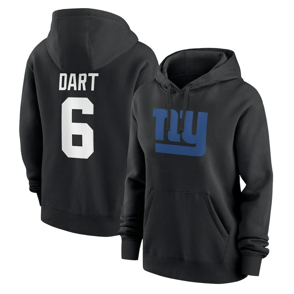 Jaxson Dart New York Giants Women's Player Name & Number Fleece Hoodie - Black - Nike