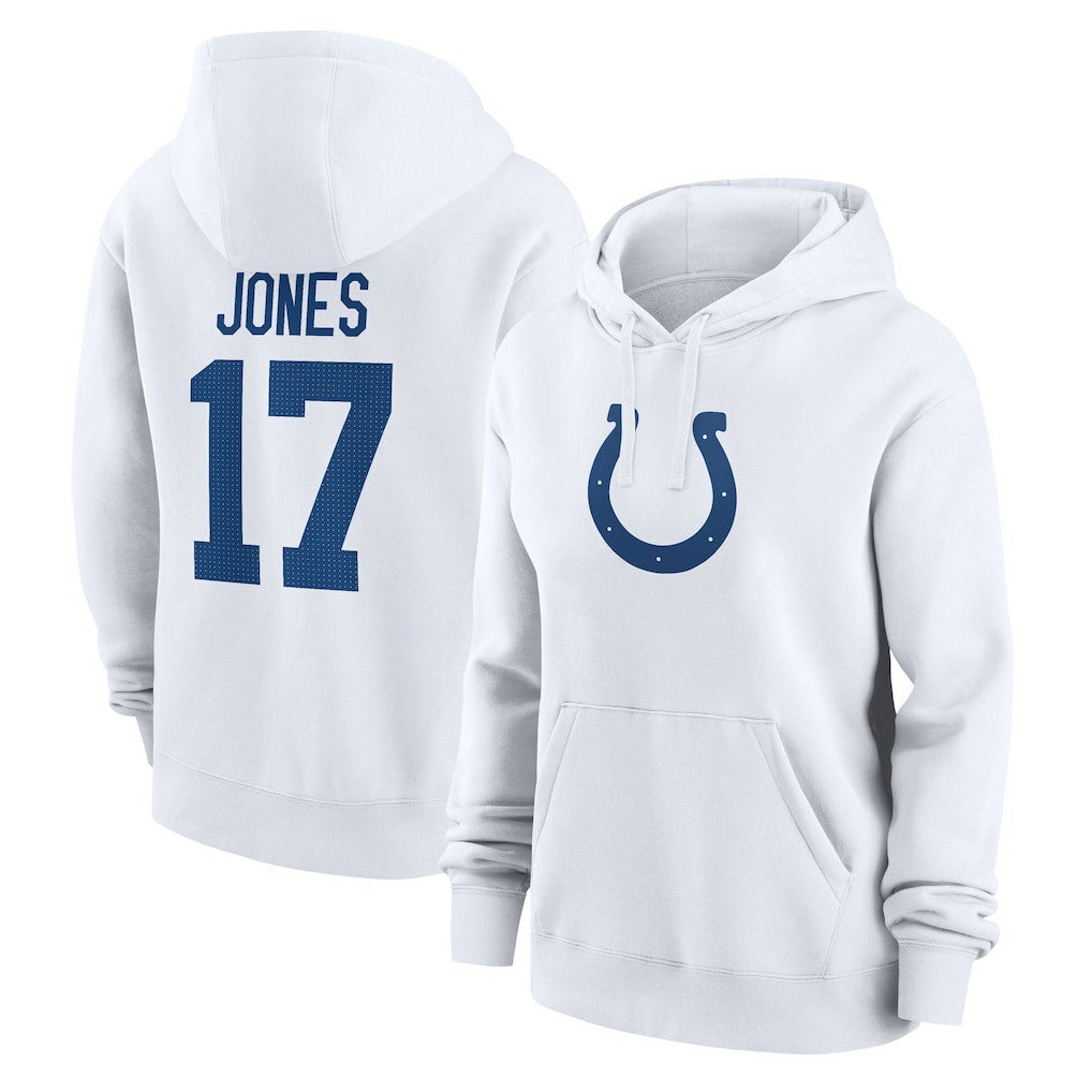 Daniel Jones Indianapolis Colts Women's Player Name & Number Fleece Hoodie - White - Nike