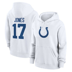 Daniel Jones Indianapolis Colts Women's Player Name & Number Fleece Hoodie - White - Nike