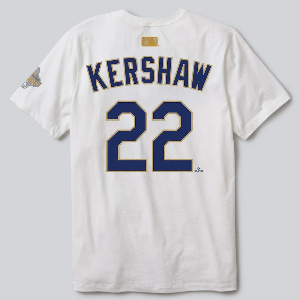 Clayton Kershaw Los Angeles Dodgers Nike 2026 Gold Collection Player Name & Number T-Shirt Outlet