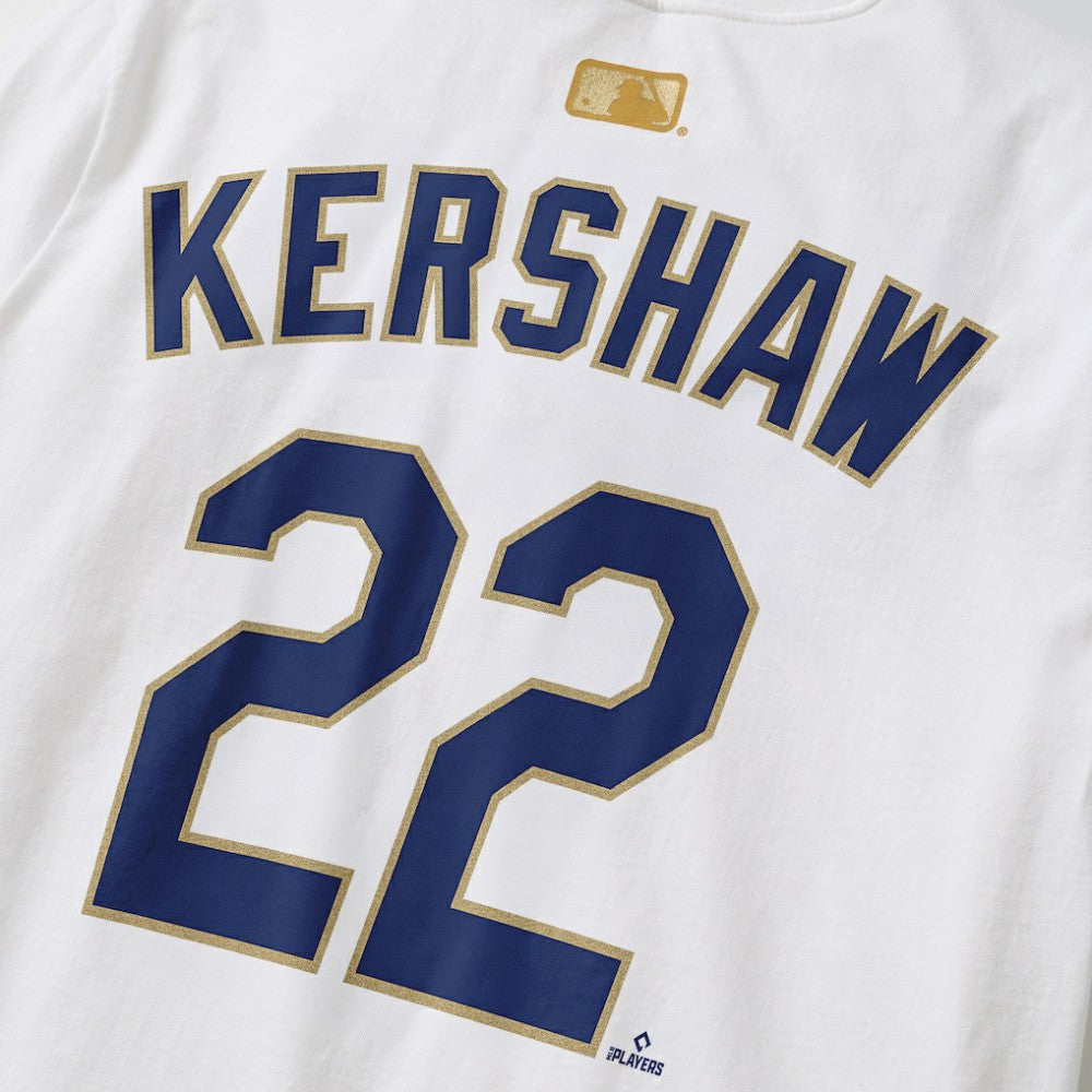 Clayton Kershaw Los Angeles Dodgers Nike 2026 Gold Collection Player Name & Number T-Shirt Outlet