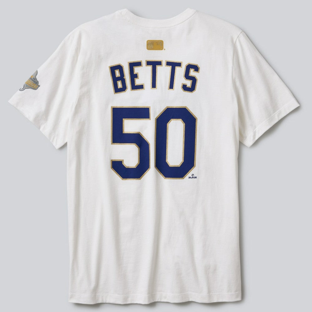 Mookie Betts Los Angeles Dodgers Nike 2026 Gold Collection Name & Number T-Shirt Sale