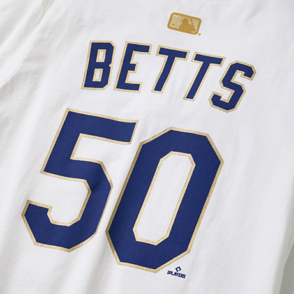 Mookie Betts Los Angeles Dodgers Nike 2026 Gold Collection Name & Number T-Shirt Sale