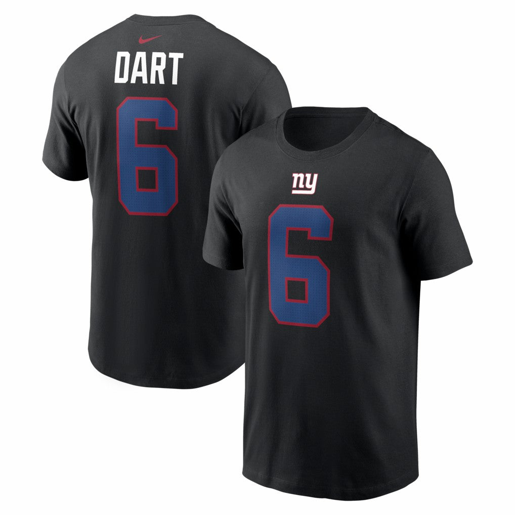 Jaxson Dart New York Giants Name & Number T-Shirt - Black - Nike