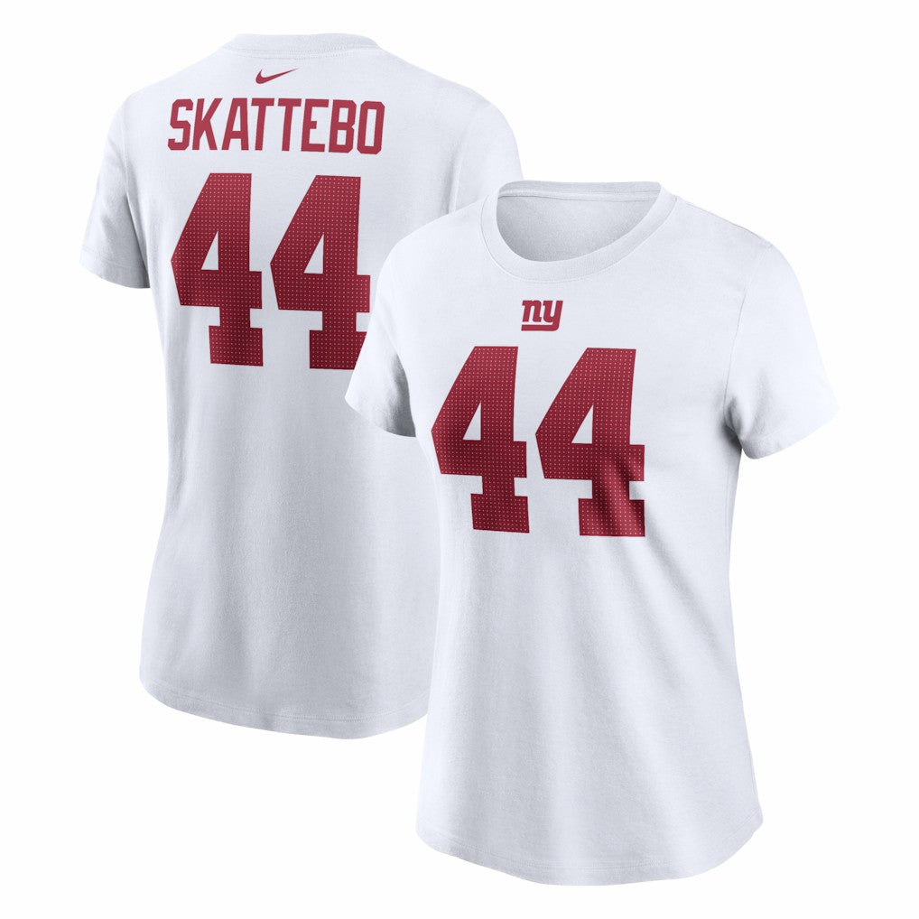 Cam Skattebo New York Giants Women's Name & Number T-Shirt - White - Nike