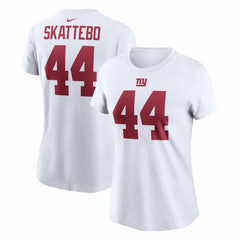 Cam Skattebo New York Giants Women's Name & Number T-Shirt - White - Nike