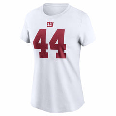 Cam Skattebo New York Giants Women's Name & Number T-Shirt - White - Nike