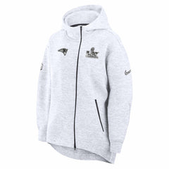 New England Patriots Women's Super Bowl LX Opening Night Tech Fleece Full-Zip Hoodie - Heather Gray - Nike