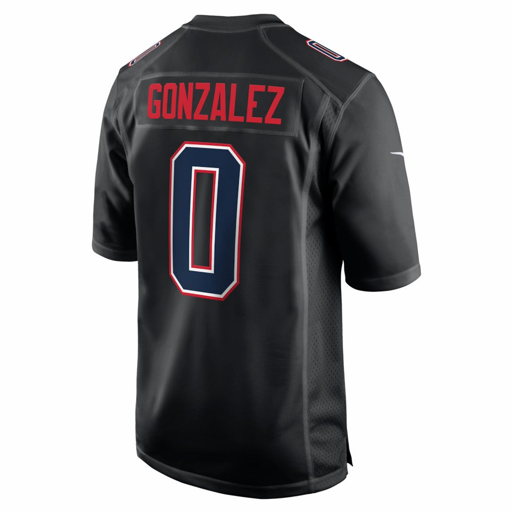 Christian Gonzalez New England Patriots Super Bowl LX Patch Carbon Fashion Game Jersey - Black - Nike