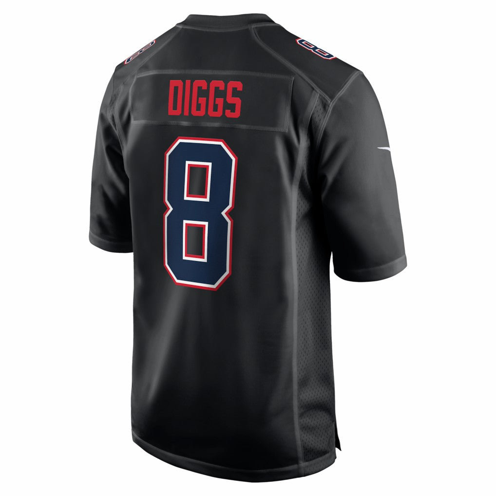 Stefon Diggs New England Patriots Super Bowl LX Patch Carbon Fashion Game Jersey - Black - Nike