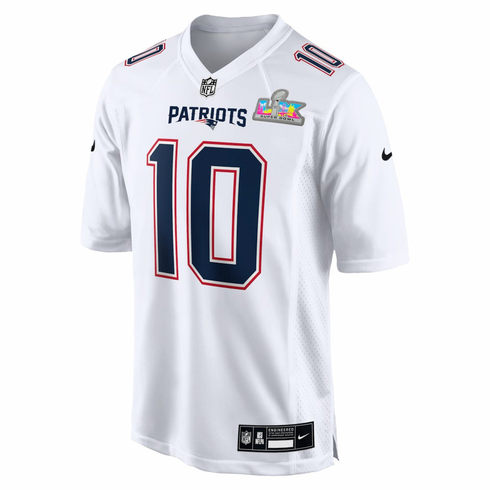 Drake Maye New England Patriots Super Bowl LX Patch Tundra Fashion Game Jersey - White - Nike