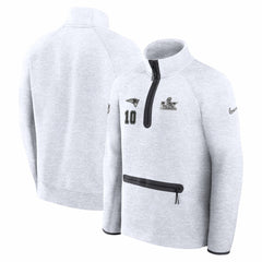 Drake Maye New England Patriots Super Bowl LX Opening Night Tech Fleece Half-Zip Sweatshirt - Gray - Nike