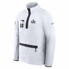 Drake Maye New England Patriots Super Bowl LX Opening Night Tech Fleece Half-Zip Sweatshirt - Gray - Nike