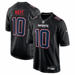 Drake Maye New England Patriots Game Jersey - Carbon Black - Nike
