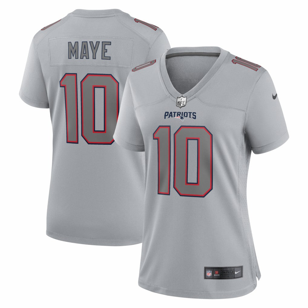 Drake Maye New England Patriots Women's Fashion Atmosphere Fashion Game Jersey - Gray - Nike