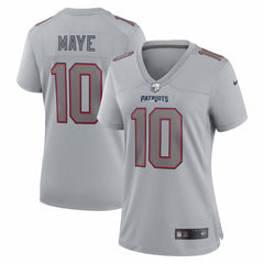 Drake Maye New England Patriots Women's Fashion Atmosphere Fashion Game Jersey - Gray - Nike
