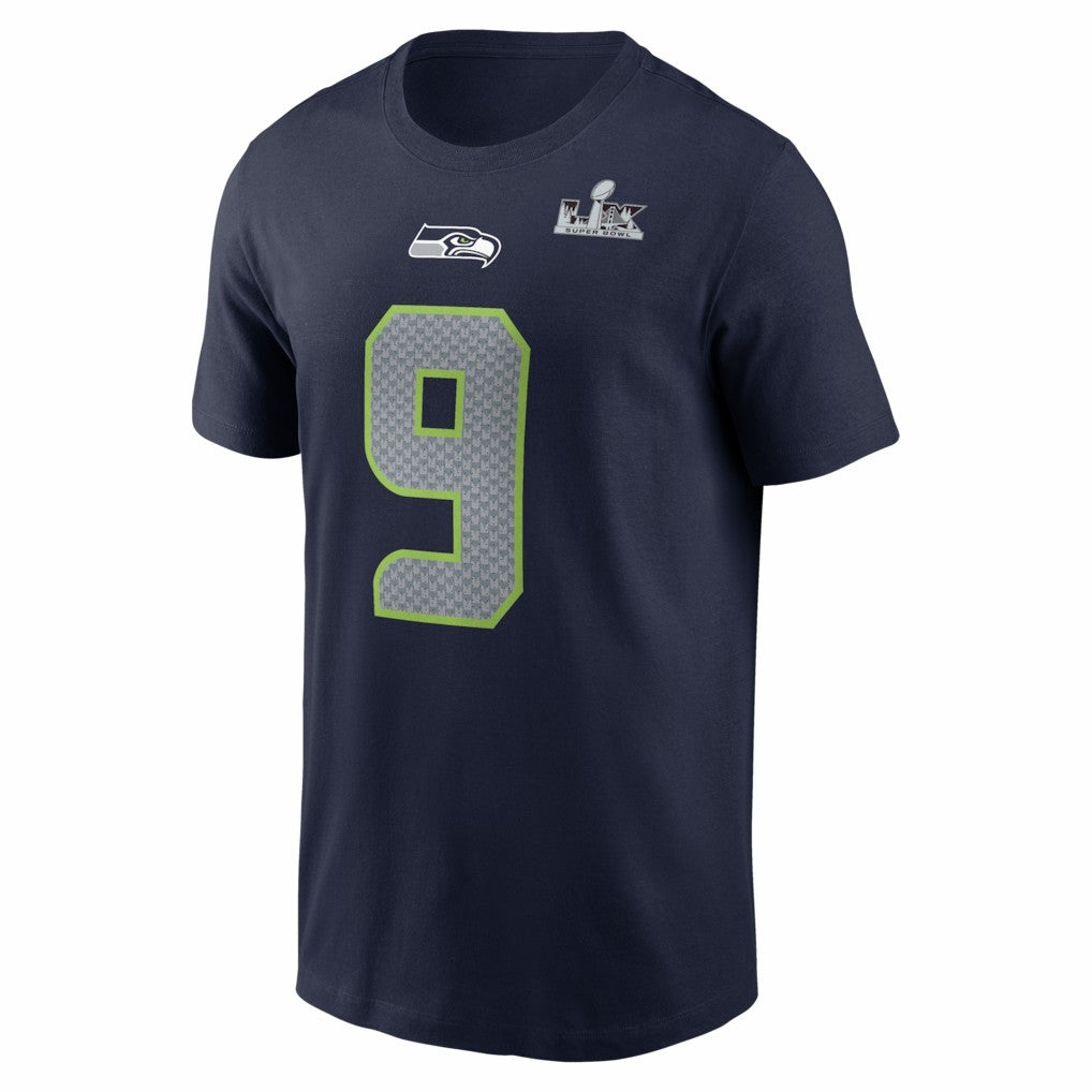 Kenneth Walker III Seattle Seahawks Super Bowl LX Patch Name & Number T-Shirt - College Navy - Nike