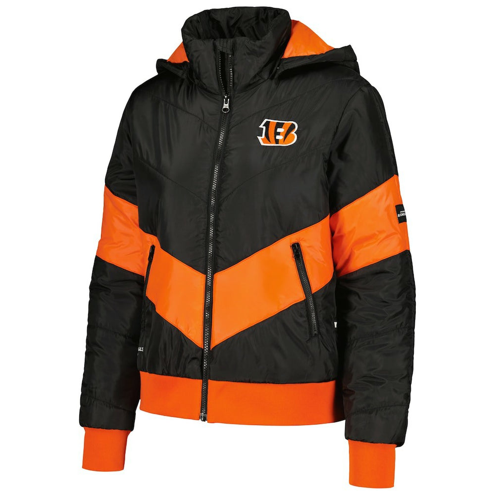 Cincinnati Bengals The Wild Collective Women's Puffer Full-Zip Hoodie - Black - NFL
