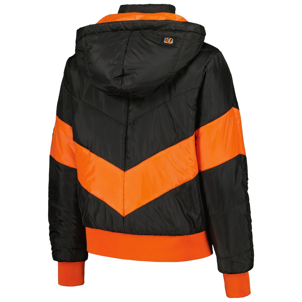 Cincinnati Bengals The Wild Collective Women's Puffer Full-Zip Hoodie - Black - NFL