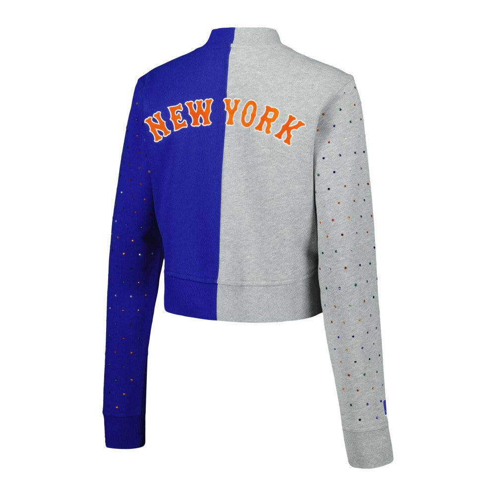 New York Mets Terez Women's Cropped Button-Up Cardigan Near Me