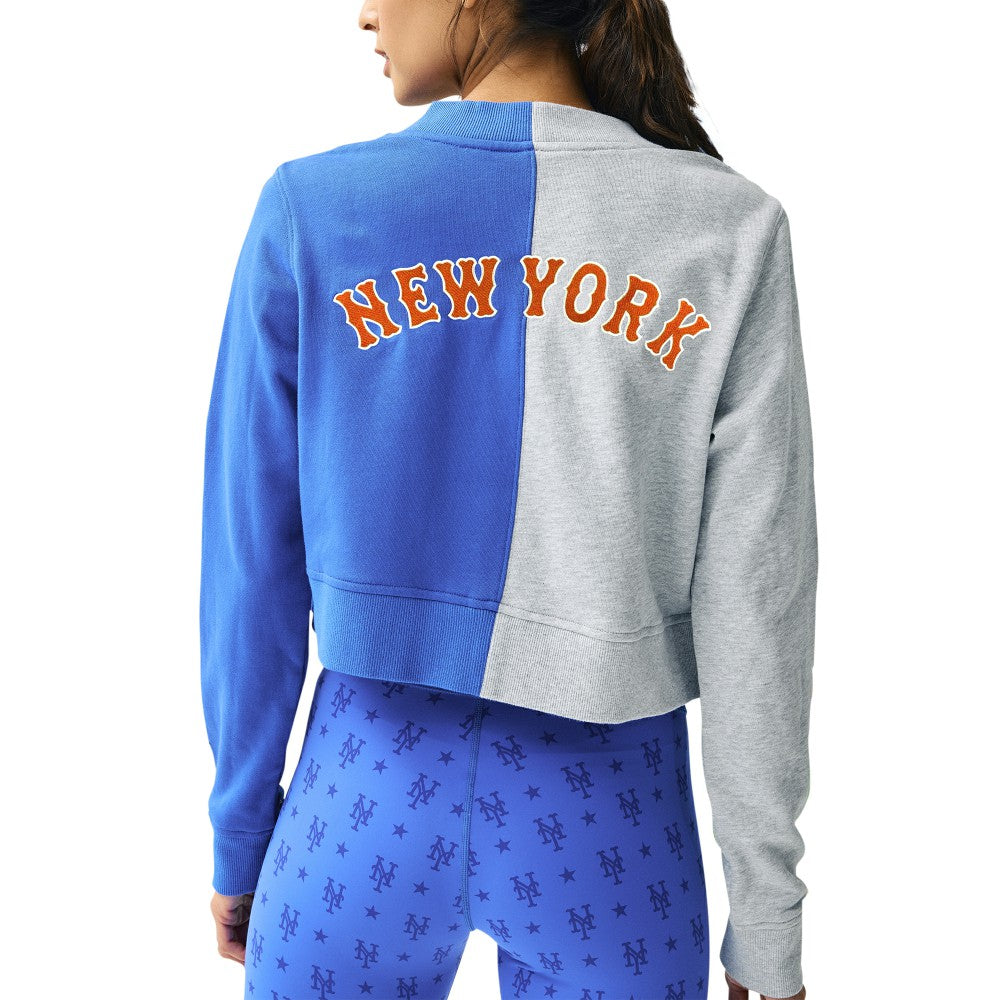 New York Mets Terez Women's Cropped Button-Up Cardigan Near Me