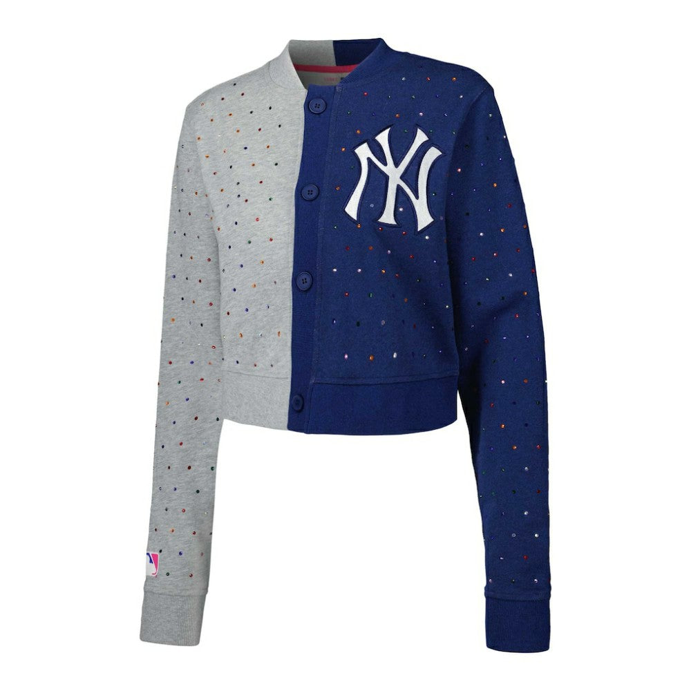 New York Yankees Terez Women's Cropped Button-Up Cardigan Near Me