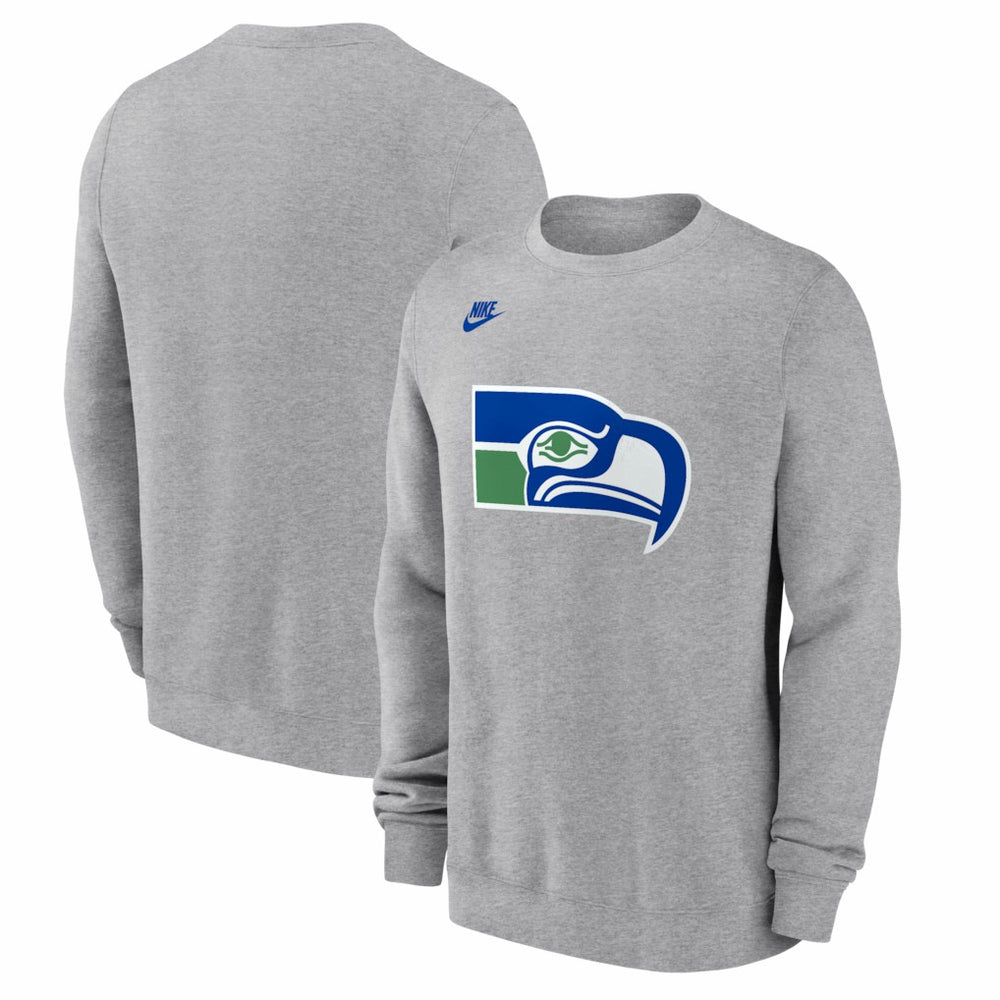Seattle Seahawks Vintage Osprey Head Club Sweatshirt - Heather Gray - Nike