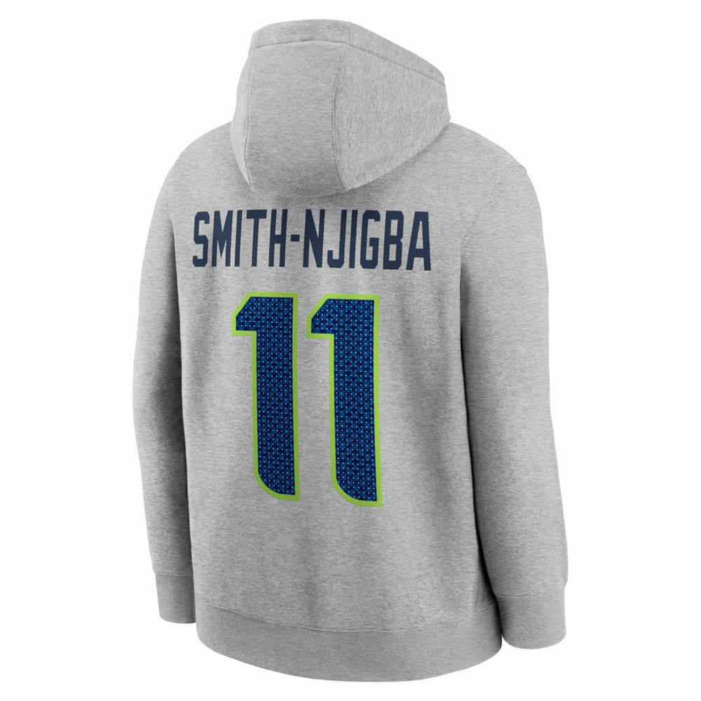 Jaxon Smith-Njigba Seattle Seahawks Super Bowl LX Patch Name & Number Hoodie - Heather Gray - Nike