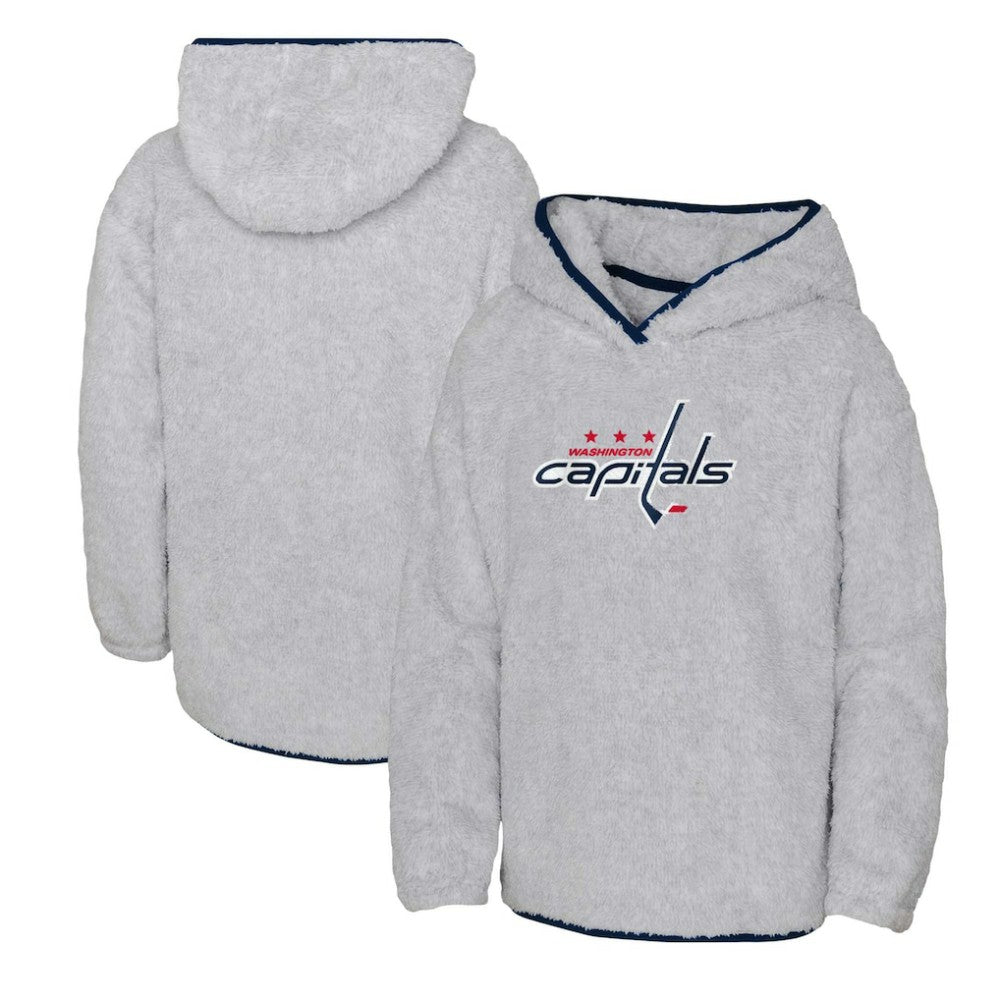 Washington Capitals Girls Youth Ultimate Teddy Fleece Pullover Hoodie - Heather Gray | NHL on sale