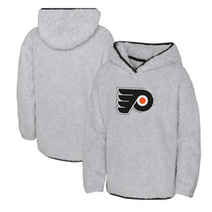 Philadelphia Flyers Girls Youth Ultimate Teddy Fleece Pullover Hoodie - Heather Gray | NHL Lifestyle