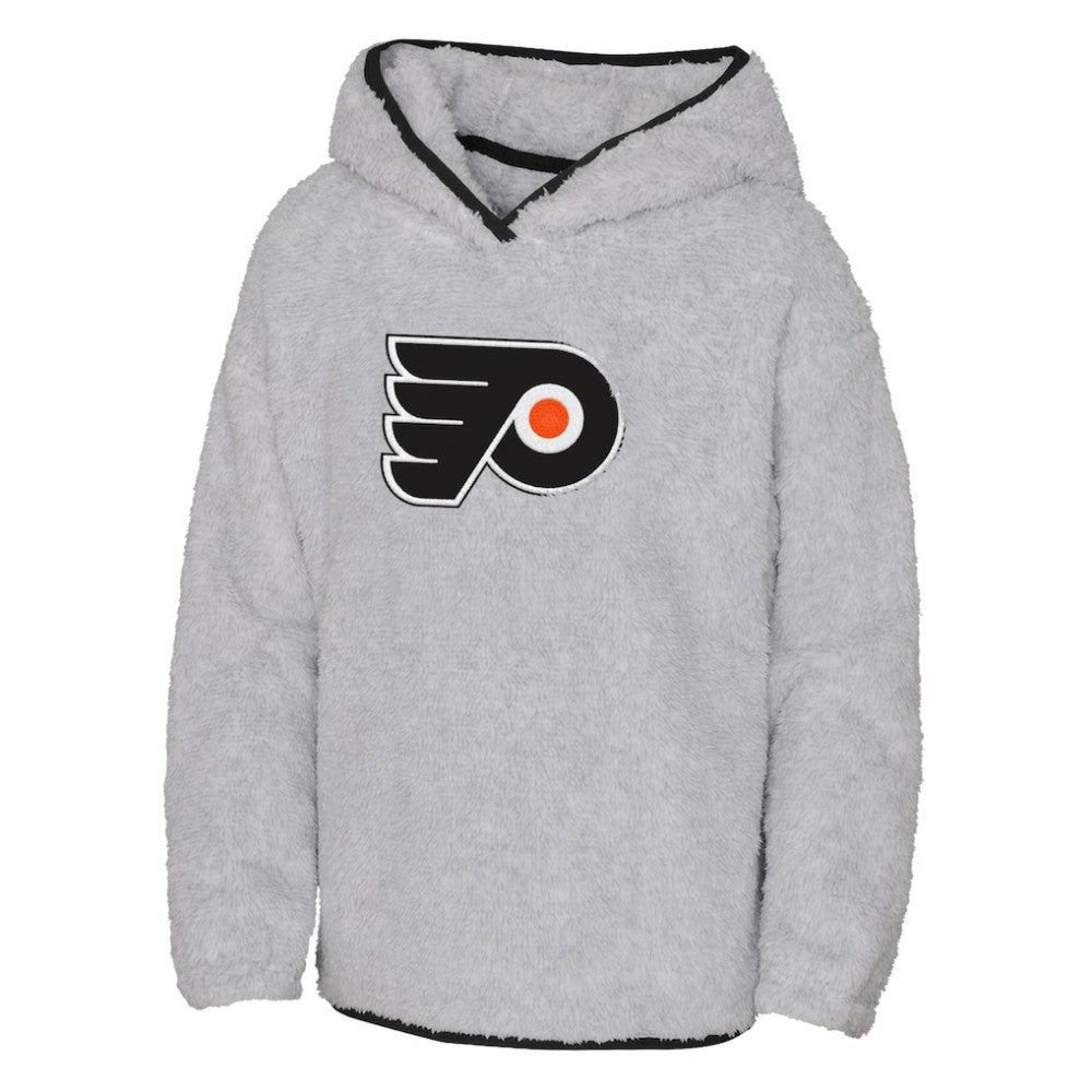 Philadelphia Flyers Girls Youth Ultimate Teddy Fleece Pullover Hoodie - Heather Gray | NHL Lifestyle