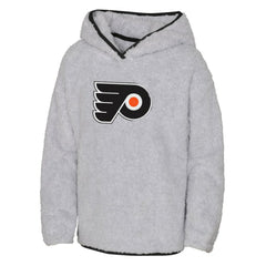 Philadelphia Flyers Girls Youth Ultimate Teddy Fleece Pullover Hoodie - Heather Gray | NHL Lifestyle