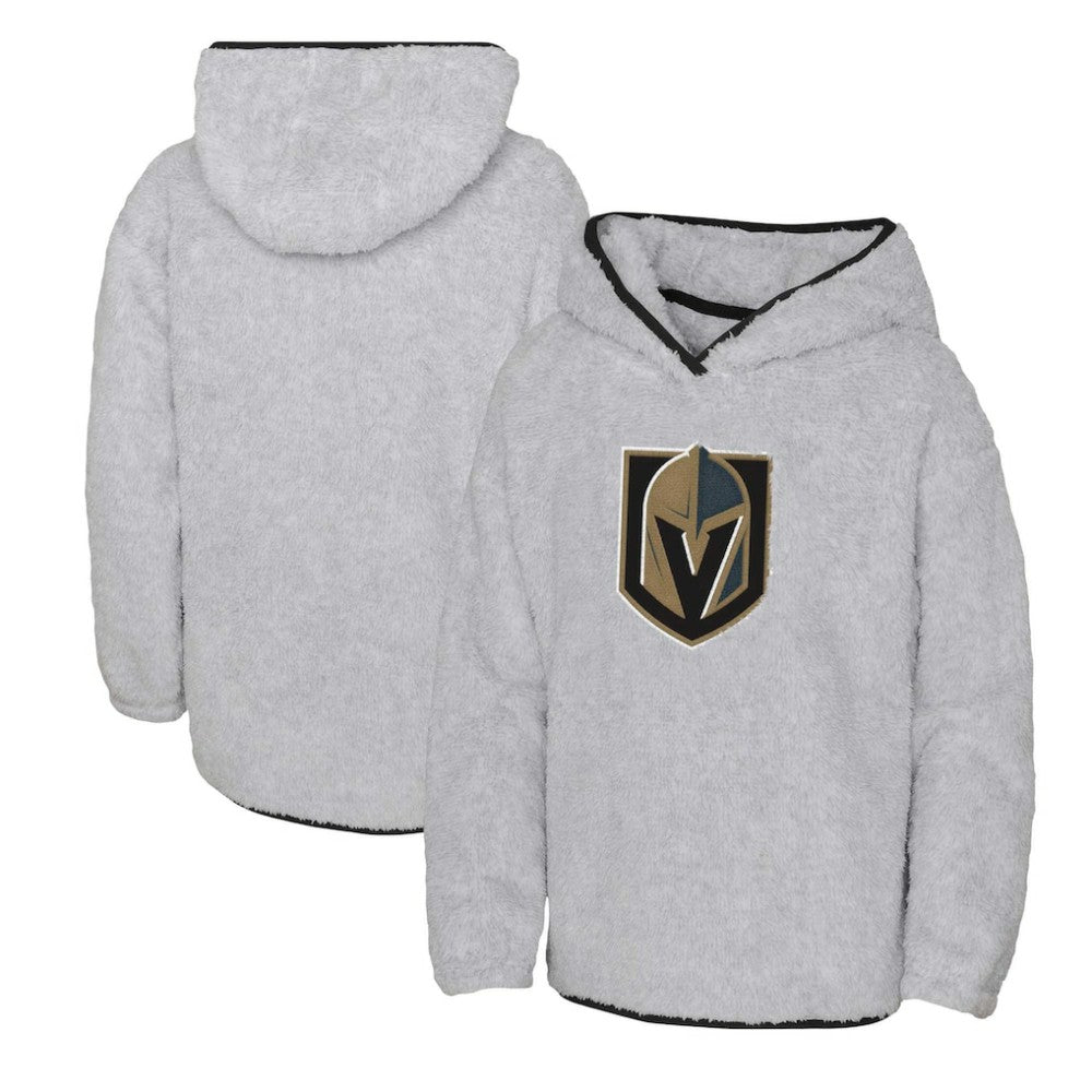 Vegas Golden Knights Girls Youth Ultimate Teddy Fleece Pullover Hoodie - Heather Gray | NHL Lifestyle