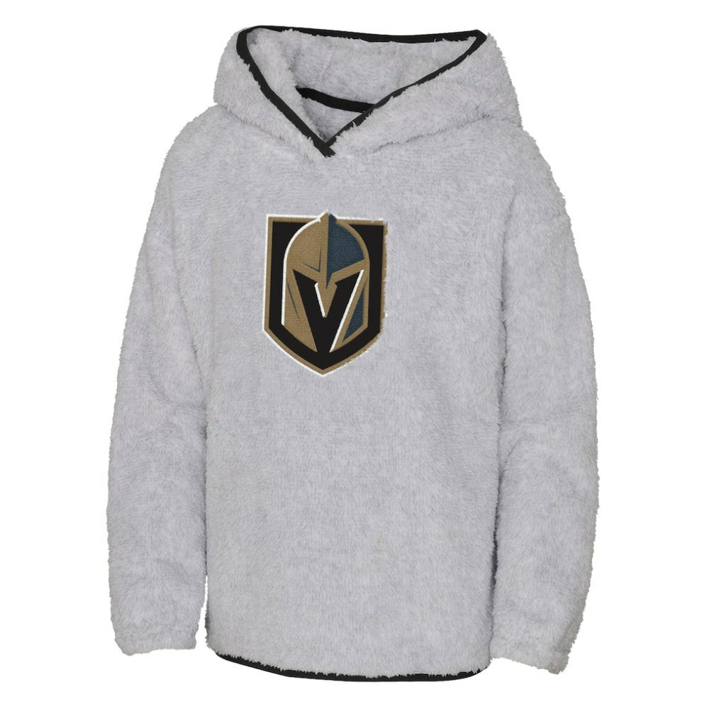 Vegas Golden Knights Girls Youth Ultimate Teddy Fleece Pullover Hoodie - Heather Gray | NHL Lifestyle