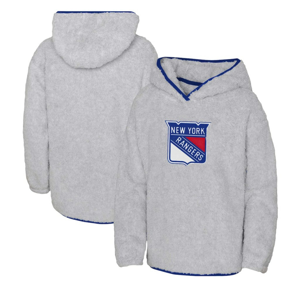 New York Rangers Girls Youth Ultimate Teddy Fleece Pullover Hoodie - Heather Gray | NHL on sale