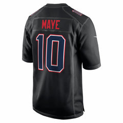 Drake Maye New England Patriots Fashion Game Jersey - Carbon Black - Nike