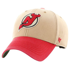 New Jersey Devils '47 Dusted Sedgwick MVP Adjustable Hat - Khaki/Red | 47 brand Lifestyle