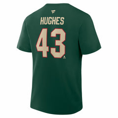Quinn Hughes Minnesota Wild Fanatics Authentic Stack Name & Number T-Shirt - Green | Fanatics online
