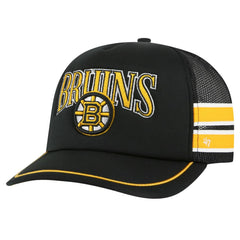 Boston Bruins '47 Sideband Stripes Trucker Snapback Hat - Black | 47 brand Clearance