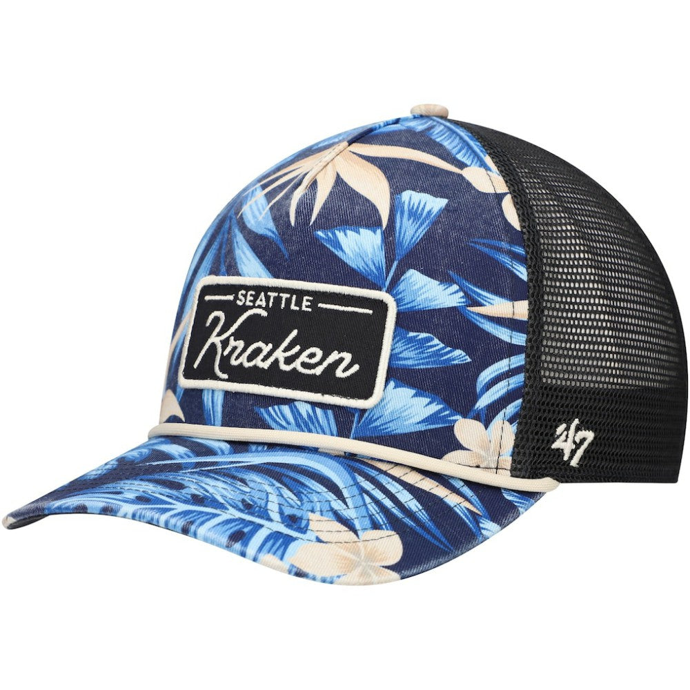 Seattle Kraken '47 Tropicalia Allover Print Trucker Adjustable Hat - Navy | 47 brand discount