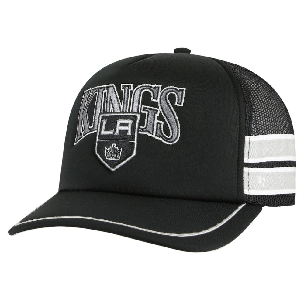 Los Angeles Kings '47 Sideband Stripes Trucker Snapback Hat - Black | 47 brand Lifestyle