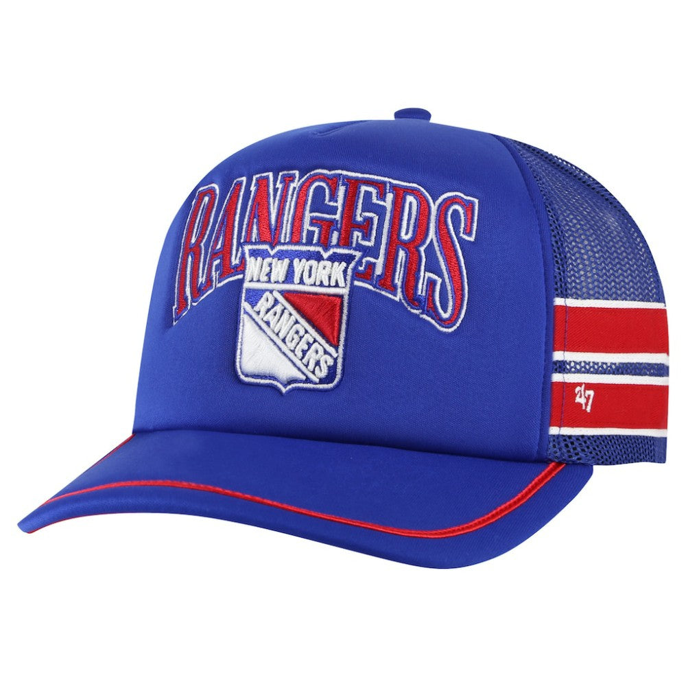 New York Rangers '47 Sideband Stripes Trucker Snapback Hat - Blue | 47 brand discount