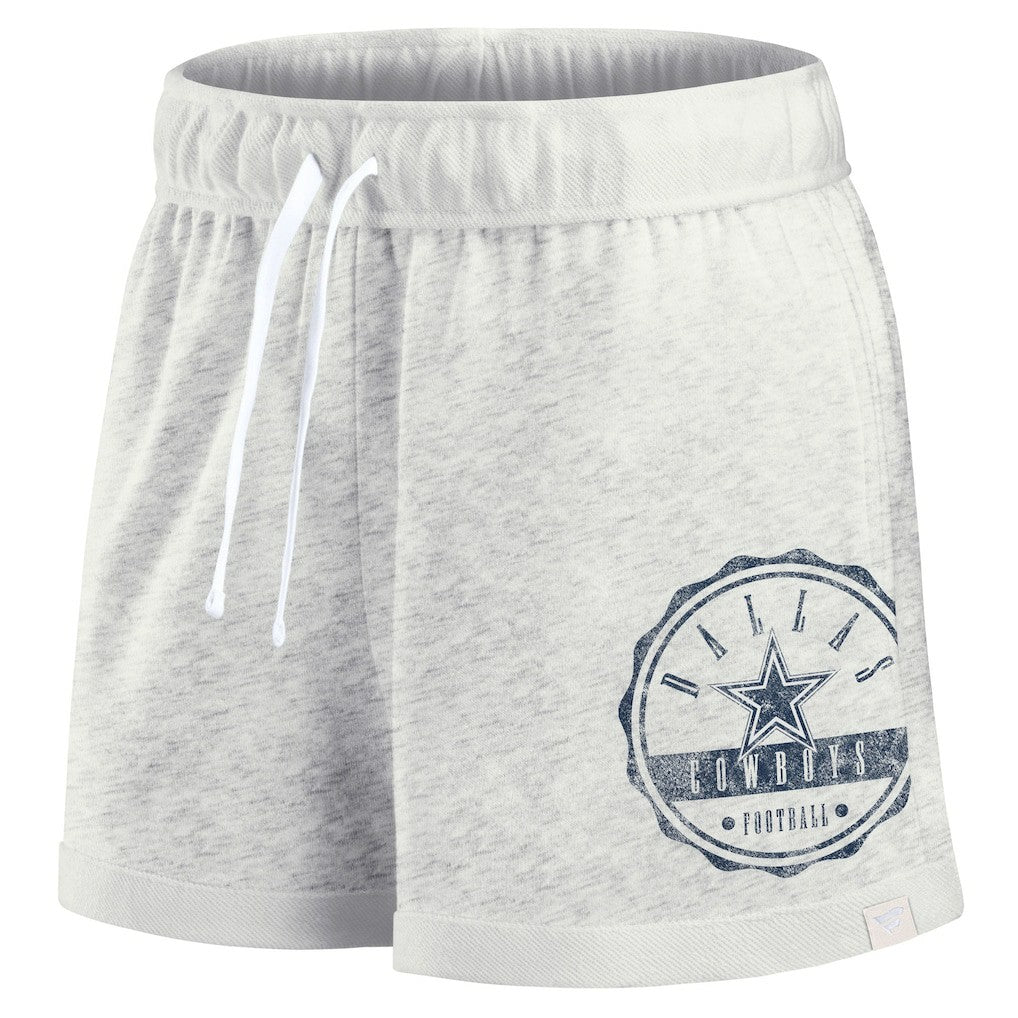 Dallas Cowboys Women's Vintage Badge Shorts - Oatmeal - Fanatics